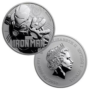 2018 $1 Tuvalu 1 oz .999 Silver Marvel Series Iron Man BU RARE Coin IN CAPSULE